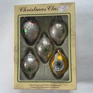 Vintage Hand Decorated Glass Tree Ornaments
